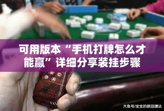 可用版本“手机打牌怎么才能赢”详细分享装挂步骤