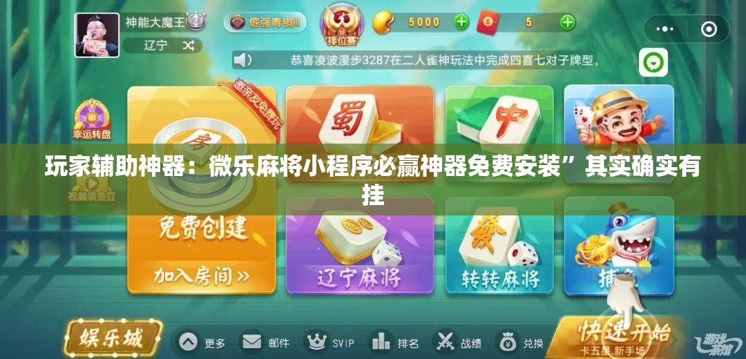 玩家辅助神器：微乐麻将小程序必赢神器免费安装”其实确实有挂