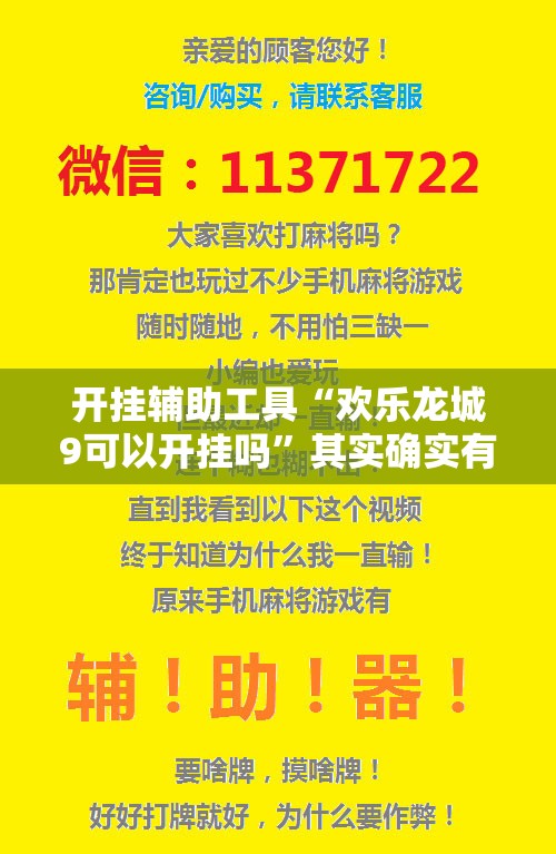 开挂辅助工具“欢乐龙城9可以开挂吗”其实确实有挂