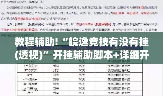 教程辅助!“皖逸竞技有没有挂(透视)	”开挂辅助脚本+详细开挂安装教程
