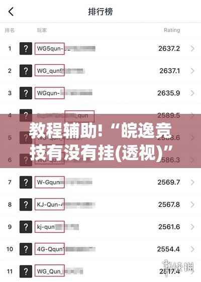 教程辅助!“皖逸竞技有没有挂(透视)	”开挂辅助脚本+详细开挂安装教程