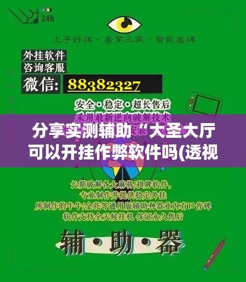 分享实测辅助“大圣大厅可以开挂作弊软件吗(透视)”开挂辅助脚本+详细开挂安装教程