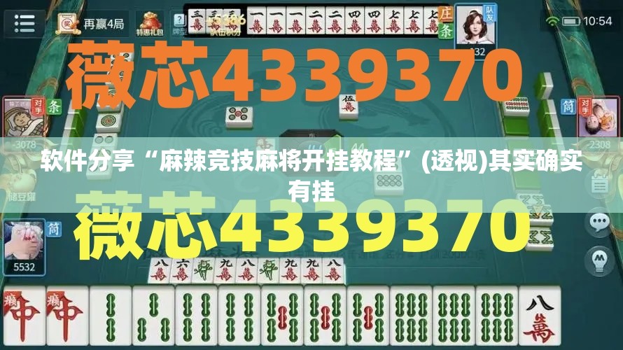 软件分享“麻辣竞技麻将开挂教程”(透视)其实确实有挂