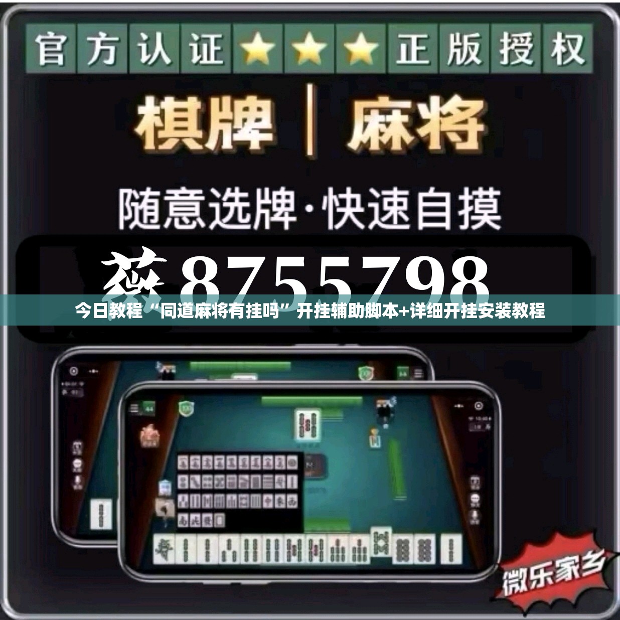 今日教程“同道麻将有挂吗”开挂辅助脚本+详细开挂安装教程