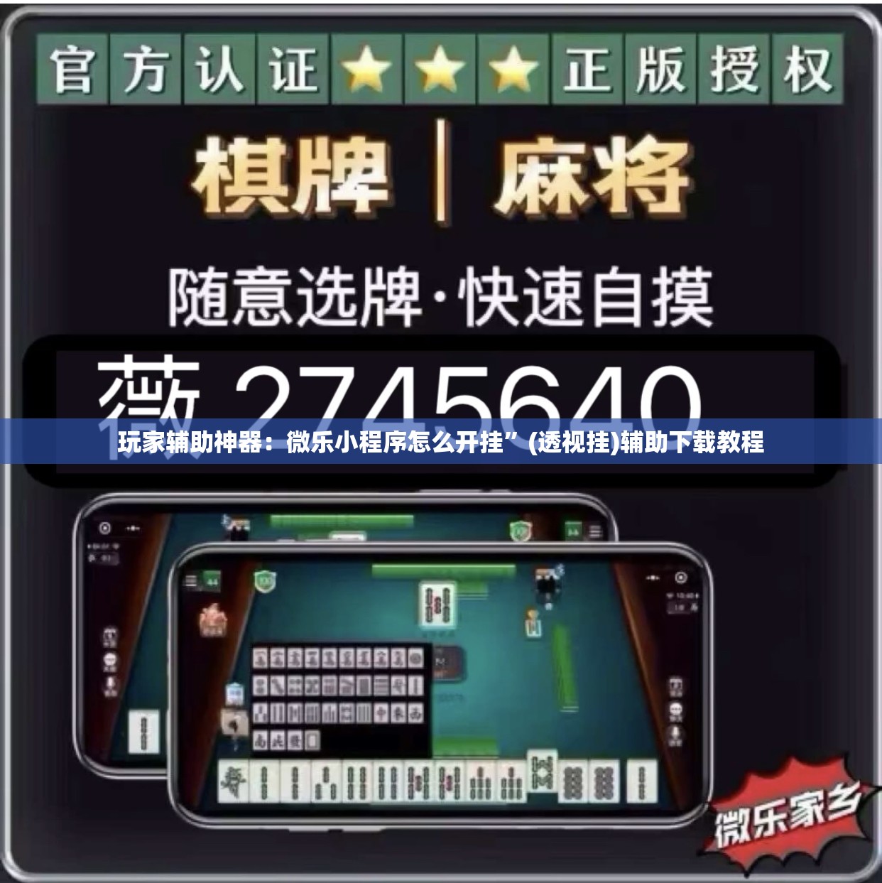 玩家辅助神器：微乐小程序怎么开挂”(透视挂)辅助下载教程