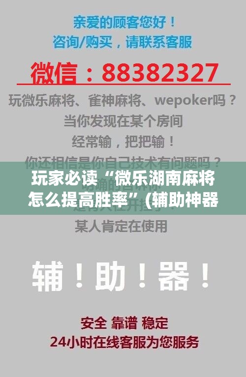 玩家必读“微乐湖南麻将怎么提高胜率	”(辅助神器)开挂详细教程