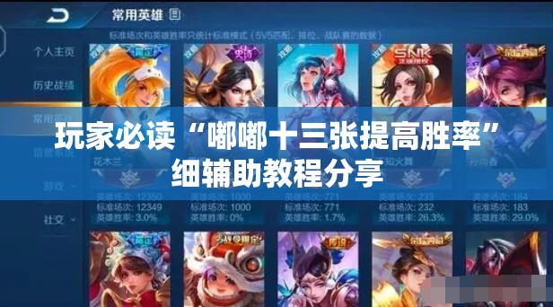 玩家必读“嘟嘟十三张提高胜率”细辅助教程分享