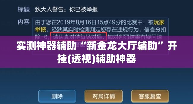 实测神器辅助“新金龙大厅辅助”开挂(透视)辅助神器