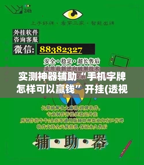 实测神器辅助“手机字牌怎样可以赢钱”开挂(透视)辅助神器