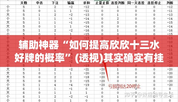 辅助神器“如何提高欣欣十三水好牌的概率”(透视)其实确实有挂