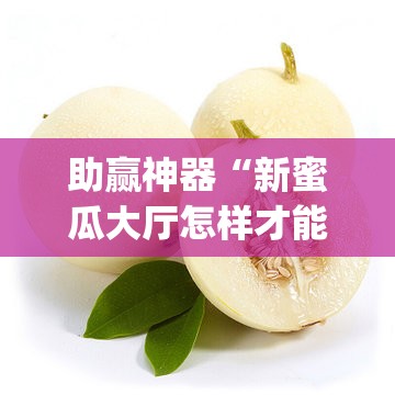 助赢神器“新蜜瓜大厅怎样才能赢	”开挂(透视)辅助神器
