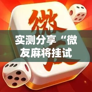实测分享“微友麻将挂试用一天30元”细辅助教程分享
