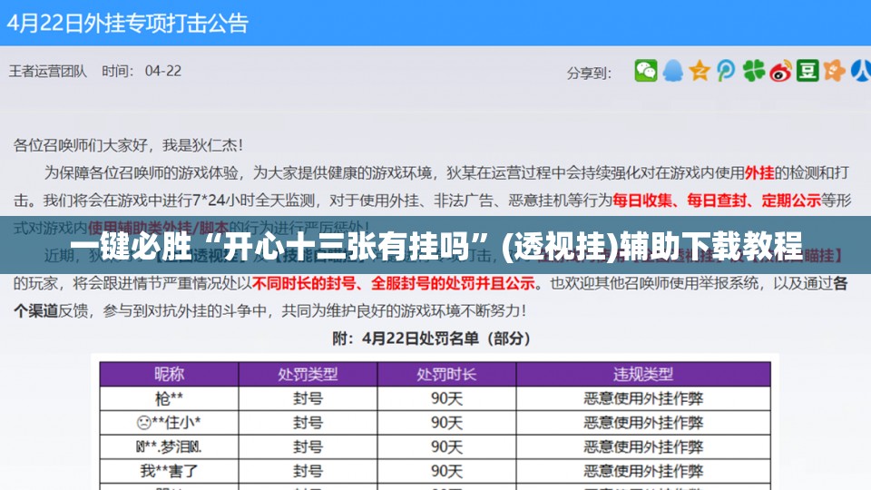 一键必胜“开心十三张有挂吗	”(透视挂)辅助下载教程