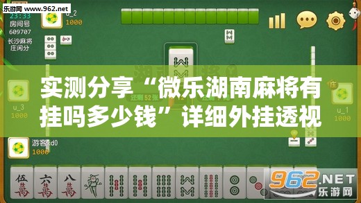 实测分享“微乐湖南麻将有挂吗多少钱”详细外挂透视辅助软件教程