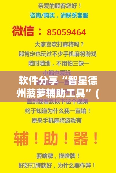 软件分享“智星德州菠萝辅助工具	”(透视挂)辅助下载教程