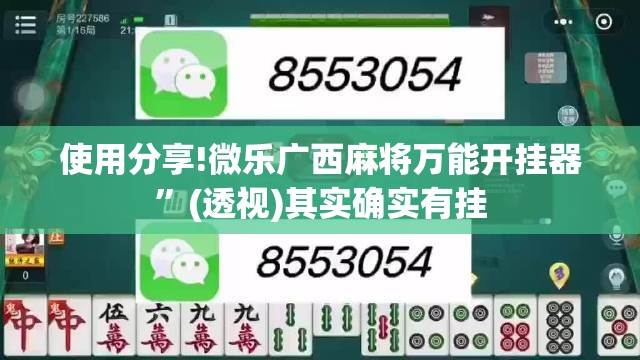 使用分享!微乐广西麻将万能开挂器”(透视)其实确实有挂