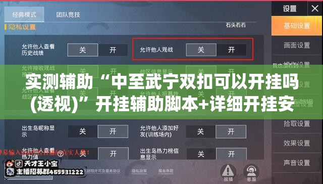 实测辅助“中至武宁双扣可以开挂吗(透视)	”开挂辅助脚本+详细开挂安装教程
