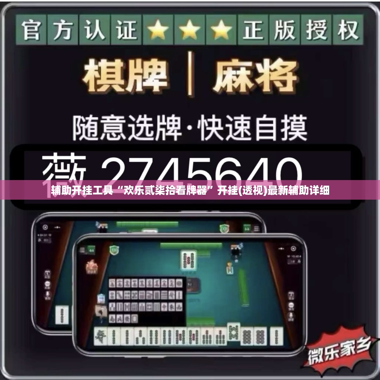 辅助开挂工具“欢乐贰柒拾看牌器”开挂(透视)最新辅助详细