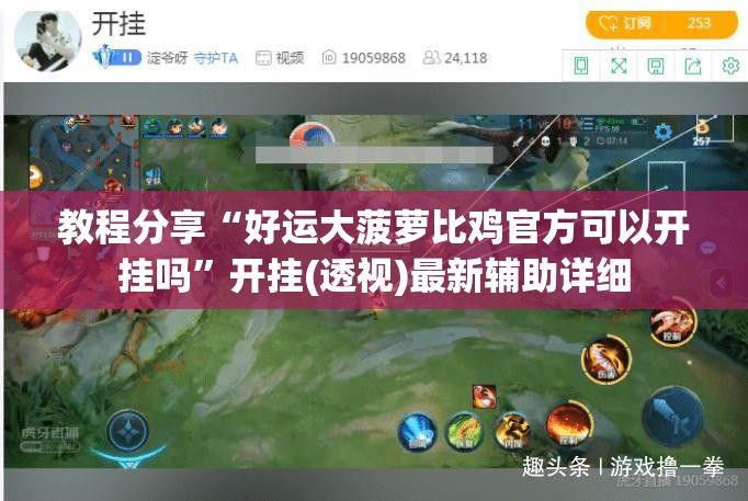 教程分享“好运大菠萝比鸡官方可以开挂吗”开挂(透视)最新辅助详细