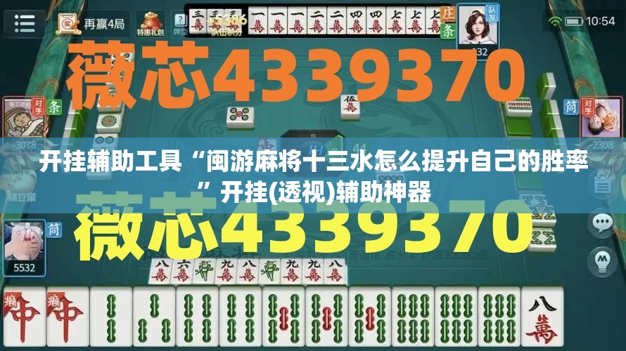 开挂辅助工具“闽游麻将十三水怎么提升自己的胜率	”开挂(透视)辅助神器